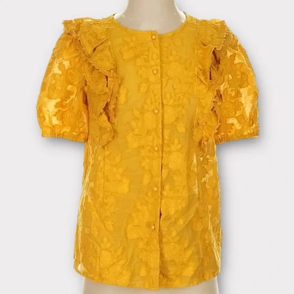 Sézane Jordanna Blouse in Ochre FR 36 / US 4 - Picture 6 of 10